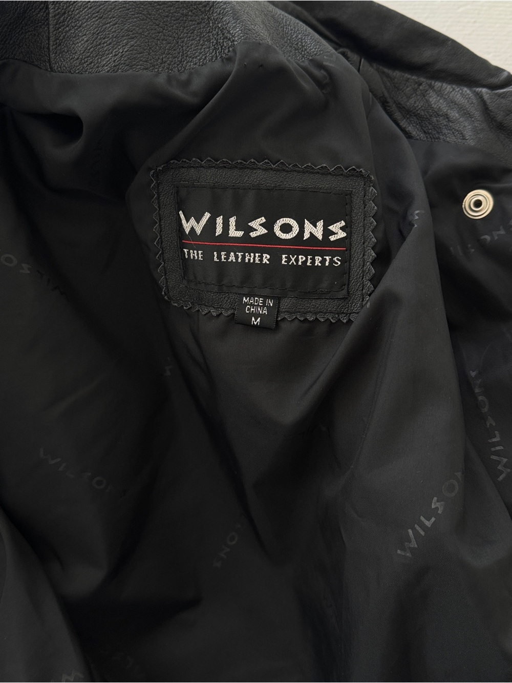 Vintage Wilson’s leather Classic Black Moto motorcycle Jacket with Belt medium - Picture 9 of 13